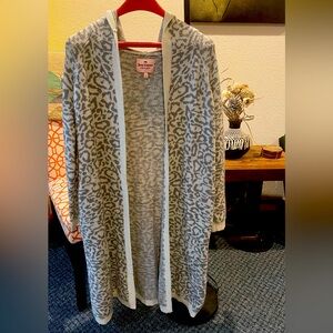 Juicy Couture Hooded Cheetah Print Cardigan
